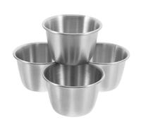 4 Pcs Tazza Per Salsa in Metallo Ciotola Acciaio Inox Contenitore Di Porta