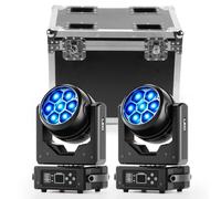 4 PCS Teste Mobili 280W Luci Palco Discoteca con DMX512,Proiettore LED RGBW Fuoco Elettronico,Effetti Wash Beam Vortex Caleidoscopio,LED Moving Head per Natale DJ Bar Discoteca Feste Matrimoni