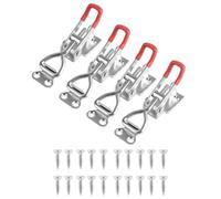 4 Pcs Toggle Latch in Metallo - Serratura a Leva Regolabile con Chiusura Rapida, Capacità 100kg/220lbs - Gancio per Scatole Attrezzi/Armadi/Valigie - Ferro Zincato Antiruggine, Facile Montaggio
