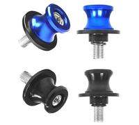 4 Pcs Universale M8 Nottolini Forcellone Cavalletto Appoggi, Swingarm Spool Screw Nottolini, Universale Forcellone Appoggi Alluminio CNC Forcellone Rocchetti Swing (Nero, Blu)