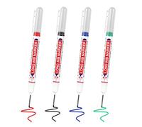 4 pennarelli a punta extra lunga da 20 mm, marcatore permanente impermeabile per pareti, legno, plastica, vetro, metallo, cartone (nero, blu, rosso, verde)
