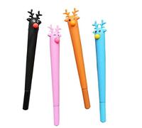 4 penne a sfera a forma di alce di Natale con inchiostro nero gel nero penne per scuola forniture per ufficio trattamento pratico