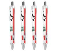 4 penne a sfera gel da 0,5 mm, ad asciugatura rapida, Torre di Pisa, bandiera italiana, scrittura fluida, penne a sfera con clip per un comodo trasporto