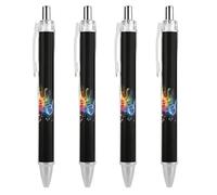 4 penne a sfera retrattili da 0,5 mm con inchiostro nero liquido liscio arcobaleno note musicali con impugnatura ergonomica e confortevole, ad asciugatura rapida e senza sbavature, ricaricabili per