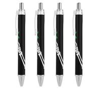 4 penne gel da 0,5 mm, ad asciugatura rapida, con teschio gotico che tiene la mano con scheletro rosso, rosa rossa, inchiostro nero, penne a punta fine per scrittura liscia, accessori da ufficio