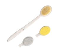 4 pennelli da bagno pieghevoli con manico lungo per il corpo e la schiena con spugna, esfoliante o spazzola per la pelle secca