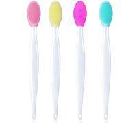 4 pennelli esfolianti in silicone per labbra morbide su entrambi i lati, per un aspetto più fluido e pieno (rosa, giallo, verde menta, rosa)