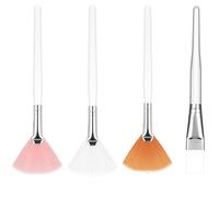 4 pennelli per maschera facciale, applicatore per maschera facciale, pennello morbido per siero, cura della pelle, applicazione di maschere facciali, maschere per gli occhi (rosa, giallo, bianco)