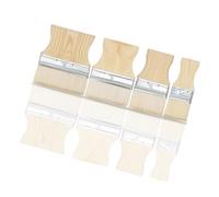 4 pennelli quadrati con impugnatura in legno, pennello piatto largo grande per uso interno ed esterno, paletta piatta