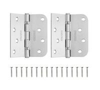 4 per 4\" Cerniere Porta Quadrate con Raggio 5/8\" e 8 Fori (2 Pezzi Argento)
