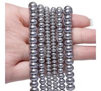 4 perline distanziali piatte rotonde in vetro a forma di abaco per la creazione di gioielli fai da te per braccialetti e collane