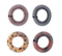 4 pettini elastici rotondi in plastica nera marrone rotonda a molla fascia flessibile per capelli pettine di fissaggio per donne ragazze accessori per capelli per sport all'aria aperta