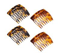 4 pettini francesi per capelli, stile retrò, da donna, decorativi, per varie acconciature in molte occasioni (guscio di tartaruga scura, ambra)