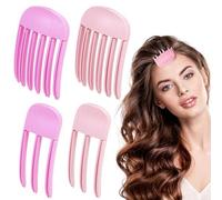 4 pettini modellanti a vento per frangia soffice, per ricci voluminosi e senza calore, strumenti per lo styling dei capelli, essenziali per un aspetto voluminoso naturale da donna (rosa)