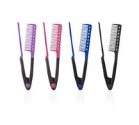 4 Pettini Per Capelli Lisci, A Forma Di V Resistente Al Calore, Antiscottatura E Pendenza Liscia, Pettinatura Prima Del Curling E Della Finitura Dell'Acconciatura.
