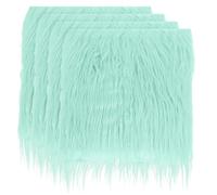 4 Pezze 10" x 10" in Pile Finto per Pelliccia Sintetica, Verde