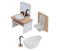 4 Pezzi 1/12 Set da Bagno per Casa delle Bambole Forniture per La Casa delle Bambole Decorazioni per Vasca da Bagno