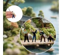 4 pezzi 1/64 Resina figura da pesca in scala per decorazioni per la casa