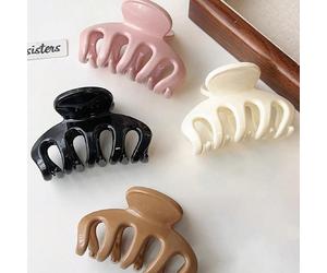 4 pezzi/1 pezzo Fermagli per capelli da donna lucidi e simili a gelatina, nei colori nero, bianco, rosa e marrone, di media grandezza 6 cm/2,36 pollici, accessori per capelli eleganti, semplici e mini