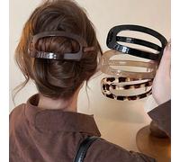 4 pezzi/1 pezzo Fermagli per capelli in plastica leggera da donna, di grandi dimensioni da 11,6 cm, di colori brillanti come nero, marrone e ambra. Fermagli per capelli eleganti, semplici e di alta qu