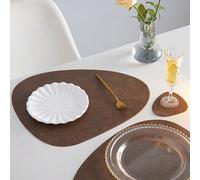 4 pezzi/1 pezzo Set tovagliette e sottobicchieri in finta pelle, resistenti al calore, antiscivolo, lavabili, sottopiatti per decorazione da cucina/sala da pranzo, sottobicchieri in stile nordico per 
