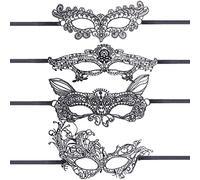 4 Pezzi 1 Set Maschera Da Regina Di Pizzo Spaventose Maschere Di Halloween Per Adulti Misteriosa Maschera Per Il Viso Maschere Decorative Metà Pizzo Di Pizzo Venezia Donna Adulto