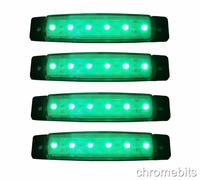 4 Pezzi 12V LED Verde Indicatore Laterale Faro Camion Rimorchio Telaio Camper