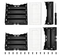 4 Pezzi 18650 Supporto Batteria Set, KUOQIY 1/2/3/4 x 3.7V 18650 Portabatterie con il Pin, con 2 Pezzi Custodia Batteria in Plastica e Cacciaviti e Viti (1/2/3/4 Solts)