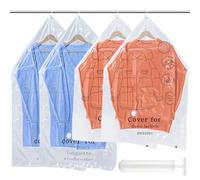 4 Pezzi (2 Lunghi 135x70cm e 2 Corti 110x70cm), Buste Sottovuoto Vestiti Salvaspazio Organizer per Armadio, Cappotti, Giacche, Trasparenti Riutilizzabili