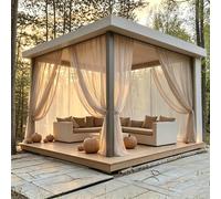 4 pezzi/2 pezzi/1 pezzo Tende da esterno regolabili, in rete traspirante, con design a tasca per asta, disponibili in più colori, adatte per giardini, cortili, balconi, protezione del giardino, campeg