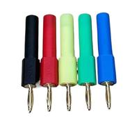 4 pezzi 2 rossi + 2 neri placcati oro 2 mm mini maschio banana a 4 mm femmina jack connettore adattatore 2 mm a 4 mm(Blue 4PCS)