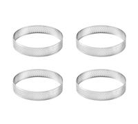 4 Pezzi 20 cm Tondo Nel Acciaio Torta Foro Stampi Mousse Torta Crostat9537