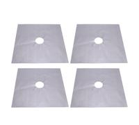 4 Pezzi 270x270 Mm PTFE Coprifornelli Antiaderenti per Fornelli a Gas, Riutilizzabili, Resistenti Al Calore, da -40°C a 263°C, Lavabili in Lavastoviglie