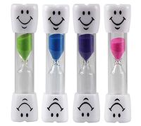 4 pezzi 3 minuti spazzolino da denti timer per sabbia per bambini, colori assortiti a forma di dente clessidra in plastica per una corretta spazzolatura dei denti ragazzi ragazze cura orale