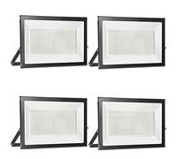 4 Pezzi 300W Faretto LED da Esterno 30000LM Super Luminosa Bianco Freddo 6000K Fari LED Lampada, Impermeabile IP65 Proiettore Faro, Luce di Sicurezza per Giardino Corridoio Piazza Cortile Garage