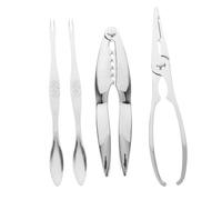 4 Pezzi 304 Strumento Per Mangiare Il Granchio Plettri Di Gambe Di Granchio Strumenti Per Mangiare Granchi Forchette Di Guscio Di Aragosta Sheller Acciaio Inossidabile Perlato