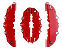 4 pezzi 3D copri pinza freno a disco per auto, copri freno rosso, kit di accessori anteriori e posteriori rossi, adatti per cerchi da 18-24 pollici Protezione disco freno posteriore Protector de dis