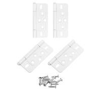 4 pezzi 3x1,4" cerniere per porte non a mortasa antirumore placcatura, bianco