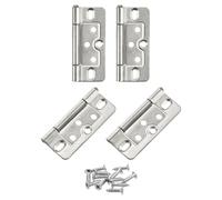 4 pezzi 3x1,4" cerniere per porte non a mortasa placcatura, nichel bianco