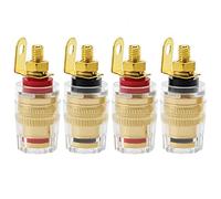 4 Pezzi 4mm Spina a Banana Presa Binding Post, KUOQIY Speaker Terminale Amplificatore Connettore Jack, per Connettore Terminale Altoparlante Amplificatore (32 * 14.2mm)