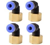 4 pezzi 4mmx1/4” PT Raccordi pneumatici a gomito 90° push-in con filettatura femmina Raccordi pneumatici a sgancio rapido per tubi push-in connessione aria compressa push-in