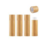 4 pezzi 5,5 ml /5,5 g Empty Bamboo Lipstick Tubes Refillable Lip Balm Lip Gloss Tube Holder Containers with Lids for DIY Make Up Cosmetic Travel Daily Life