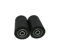 4 pezzi 5/6/7/8/10 mm diametro foro 30 mm diametro 50 mm lunghezza ruota di pressione in poliuretano doppio cuscinetto ruota guida in PU rullo nastro trasportatore(Size 10x30x50mm)