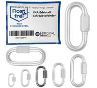 4 pezzi 5-mm V4A acciaio inox connettore a vite forma corta dritta e robusta carico di rottura 930 kg connettore rapido moschettone avvitabile fissaggio a sgancio rapido