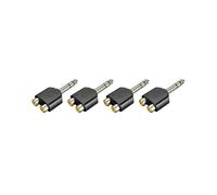 4 Pezzi 6.35mm Convertitore Maschio Stereo Da 1/4 Pollice Maschio A 2 Doppio RCA Femmina Y Splitter Audio