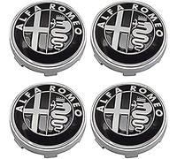 4 Pezzi 60mm Coprimozzi Coprimozzo Centrale per Alfa Romeo Giulietta 159 146 157 Brera Fregi, Copricerchi Tappi Mozzo Centrale Ruota Copertura con Logo,C