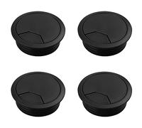 4 Pezzi 60mm Passacavi da Scrivania Passacavi da Tavolo Passacavi Passacavi da Scrivania per Computer Passacavi da Scrivania Passacavi per Casa e Ufficio(Nero)