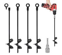 4 Pezzi 7 * 38cm Ancoraggi Terra Spirale, Ancoraggi Campeggio Acciaio Riutilizzabili, Perno Antiscivolo Frangivento Tende Altalen, Ancoraggio Terra per Giardino, Capannoni, Trampolini, Tende Sole