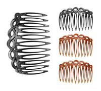 4 Pezzi 7.5cm Pettine Capelli Scivolo,2 Colori Pettini Laterali Capelli Francesi, Accessori Acconciature Diverse,Pettini laterali dal design leggero,Pettine Capelli in plastica