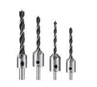 4 pezzi/7 pezzi HSS punta da trapano svasatrice alesatore for lavorazione del legno smussatura trapano svasatore pliot fresa foro trapano foro vite(4pcs 3-6mm)